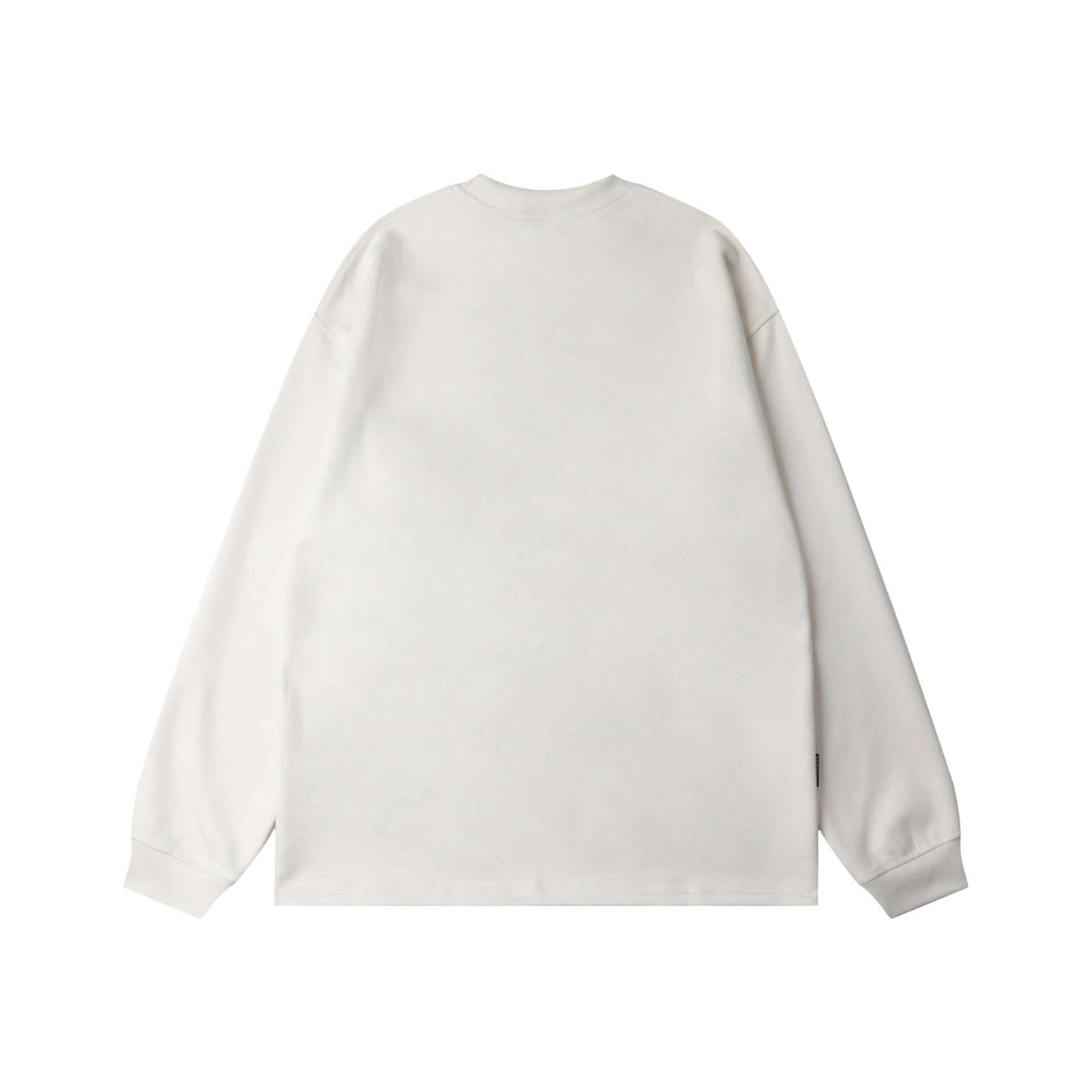 Espalda de la camiseta de manga larga abstract heavyweight antler leather long sleeve en color blanco.