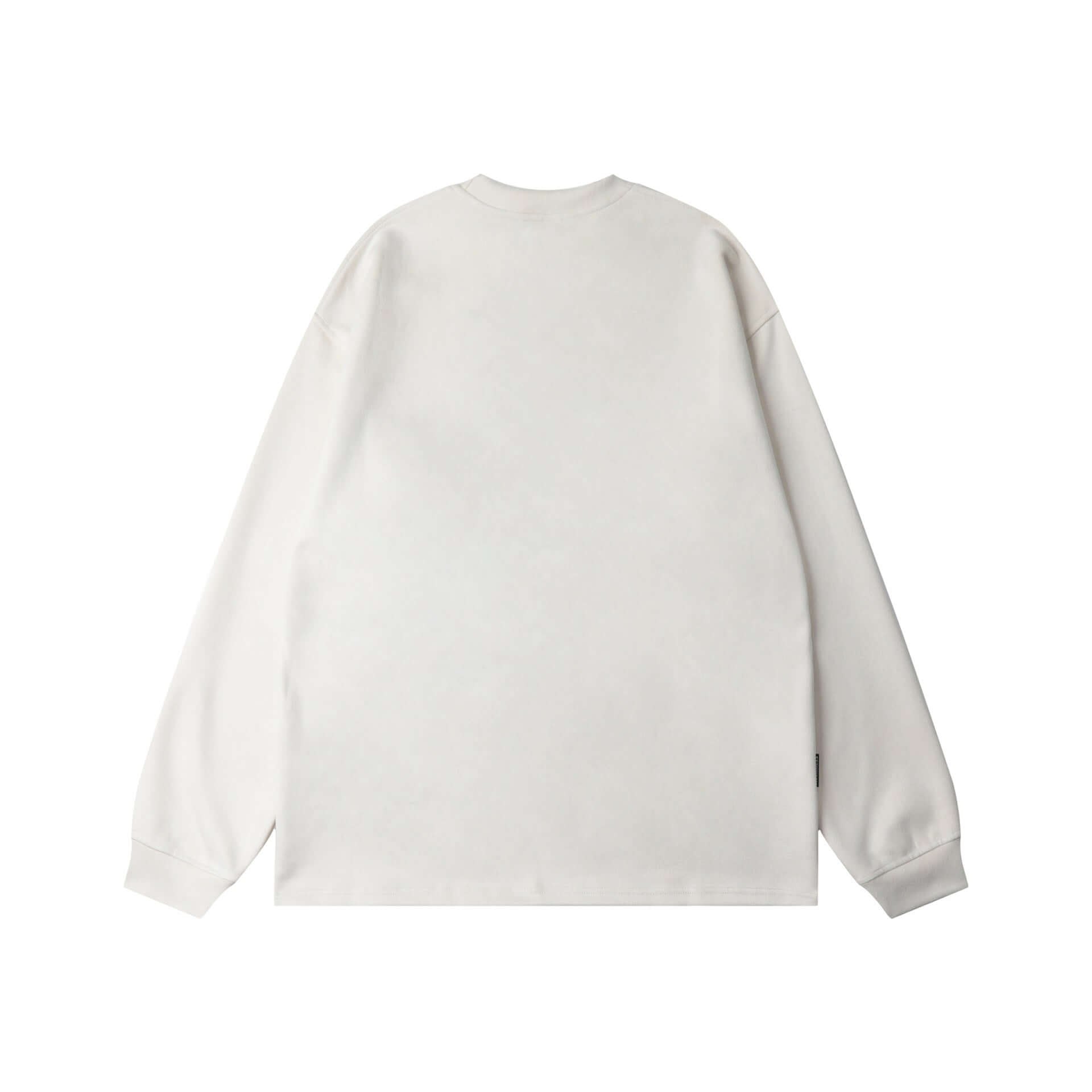 Espalda de la camiseta de manga larga abstract heavyweight antler leather long sleeve en color blanco.