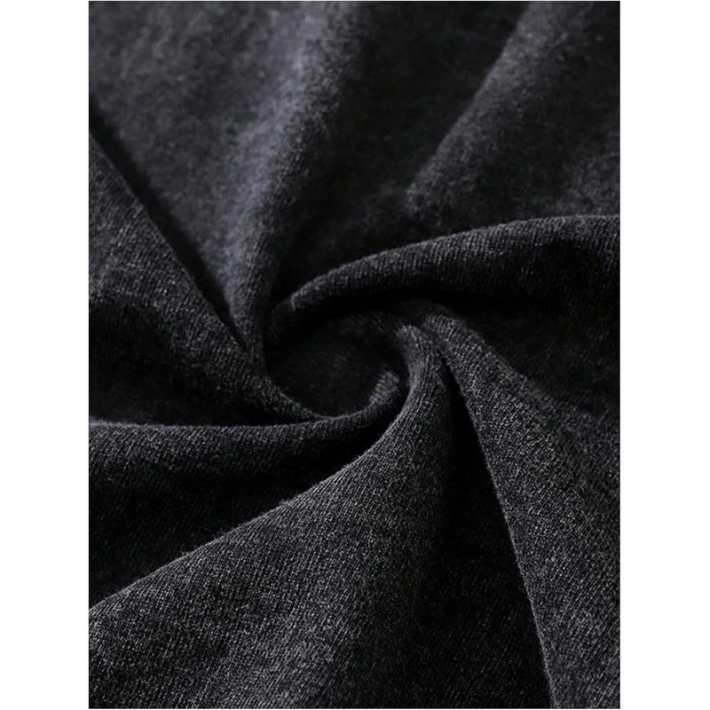 textura suave de la camiseta gráfica de hombre moderna en color negro