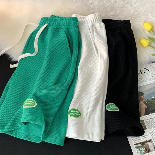 Waffle Shorts Straight Loose Sports Shorts Casual