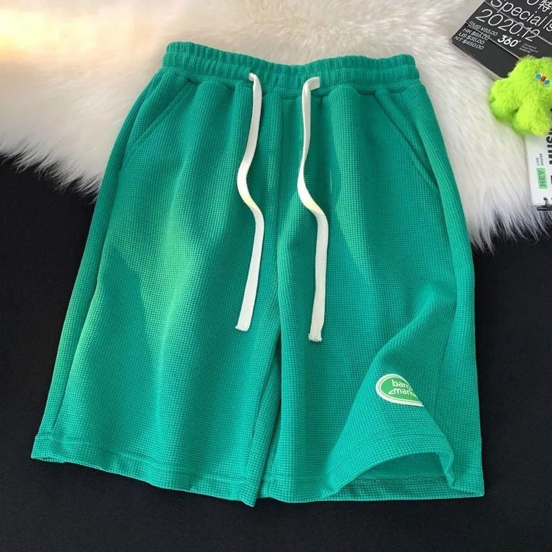 Waffle Shorts Straight Loose Sports Shorts Casual